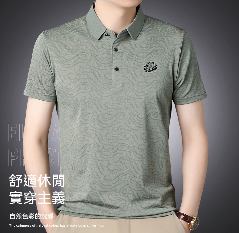 印花涼感POLO衫